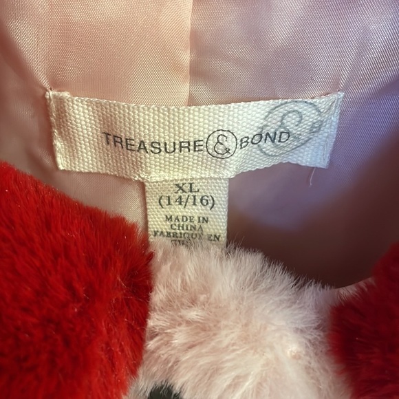 Treasure & Bond girls pink lotus color block faux fur coat jacket plush cozy XL - Picture 4 of 14